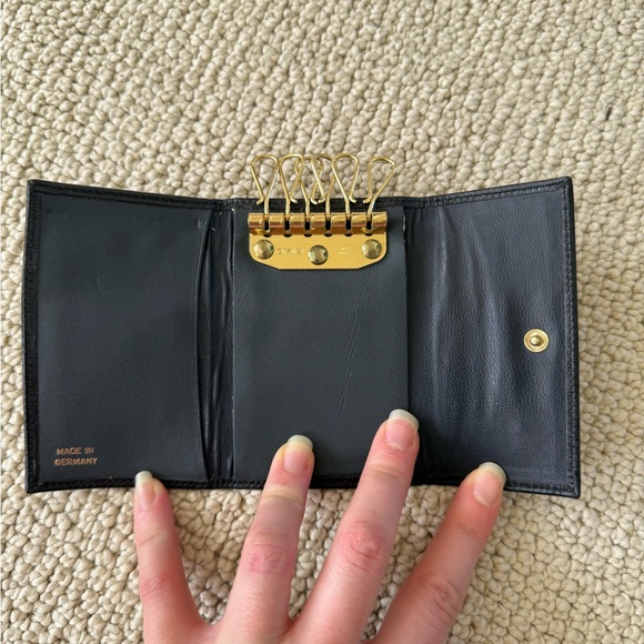 HCL Vintage Leather Trifold Monogram Kisslock Wallet Made In Germany - Picture 3 of 5